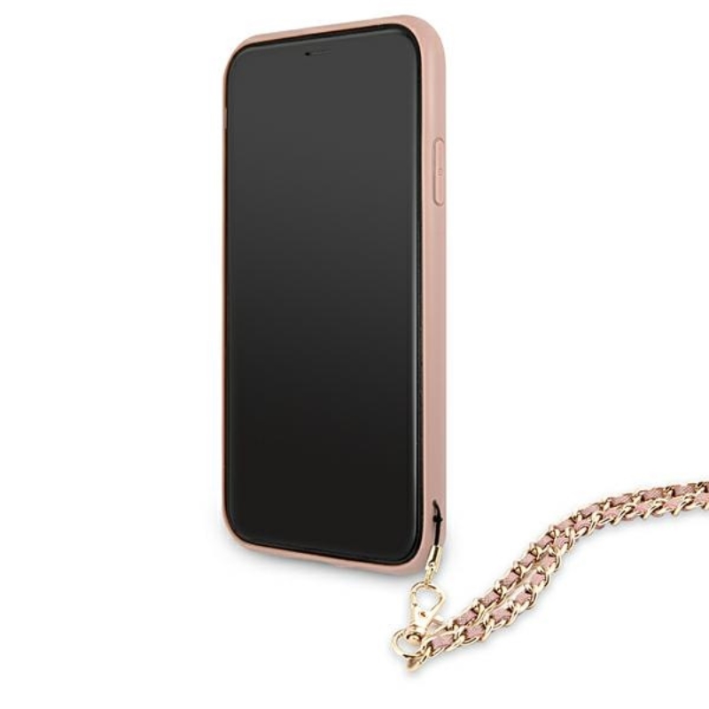 Guess Saffiano Chain - Etui iPhone 11 (różowy)