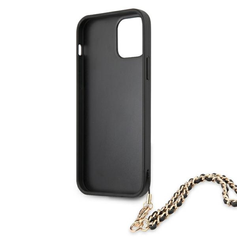 Guess Saffiano Chain - Etui iPhone 12 Pro Max (czarny)