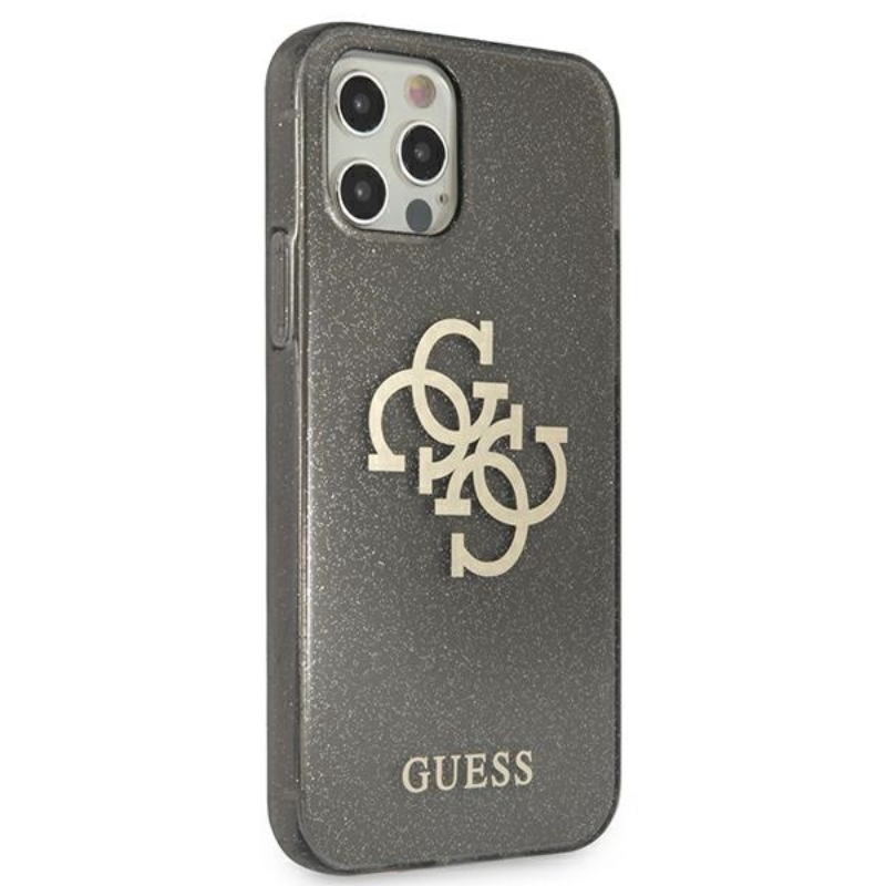 Guess Glitter 4G Big Logo - Etui iPhone 12 Pro Max (czarny)