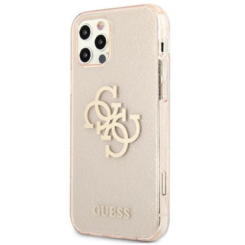 Guess Glitter 4G Big Logo - Etui iPhone 12 Pro Max (złoty)