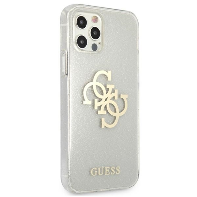 Guess Glitter 4G Big Logo - Etui iPhone 12 Pro Max (przezroczysty)