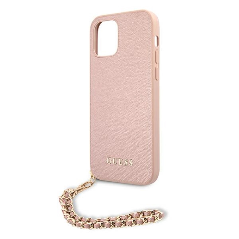 Guess Saffiano Chain - Etui iPhone 12 Pro Max (różowy)