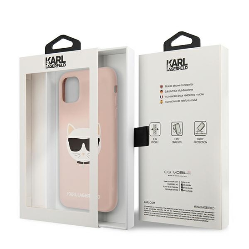 Karl Lagerfeld Choupette Head Silicone - Etui iPhone 11 (różowy)