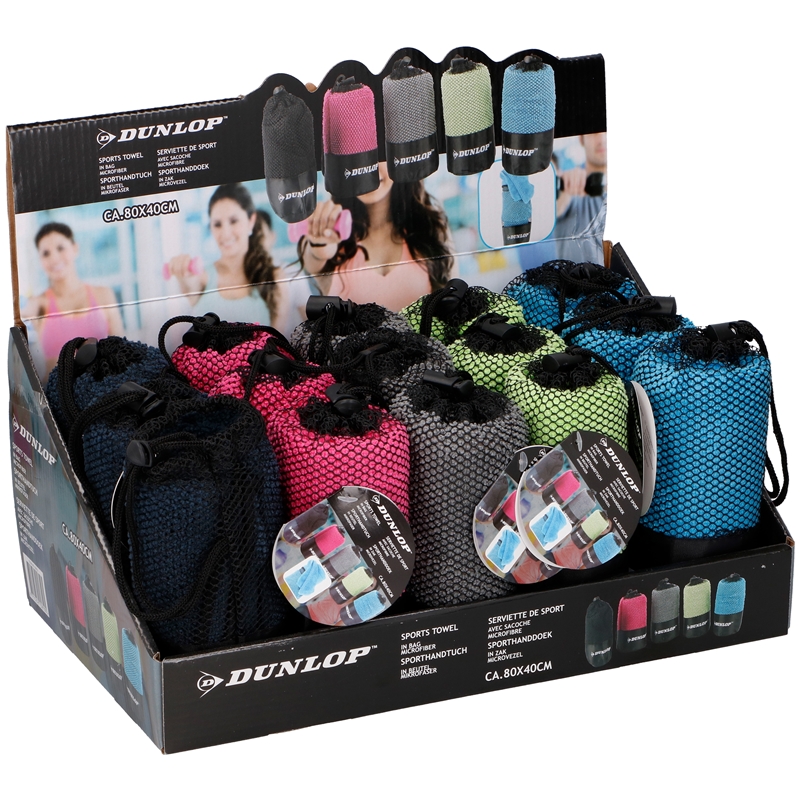 Dunlop - Ręcznik sportowy z mikrofibry (Niebieski)