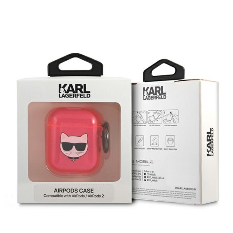 Karl Lagerfeld Choupette Head - Etui Airpods (fluo różowy)
