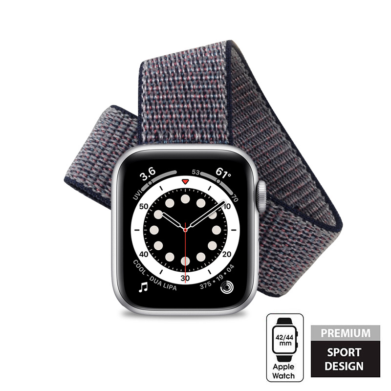 Crong Nylon - Pasek sportowy do Apple Watch 42/44/45 mm (Midnight Blue)