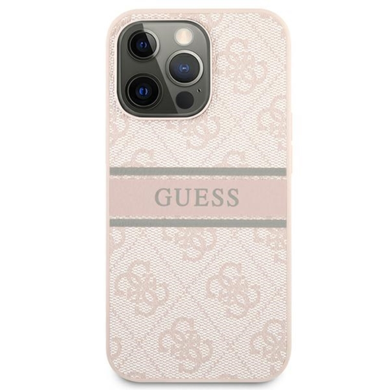 Guess 4G Printed Stripe - Etui iPhone 13 Pro (różowy)