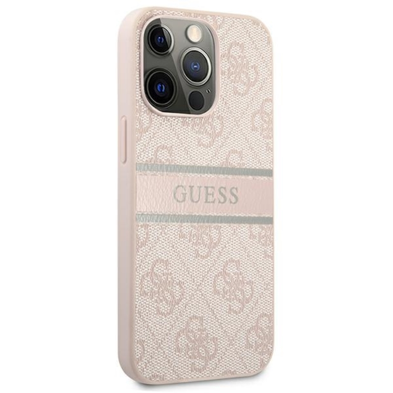 Guess 4G Printed Stripe - Etui iPhone 13 Pro Max (różowy)