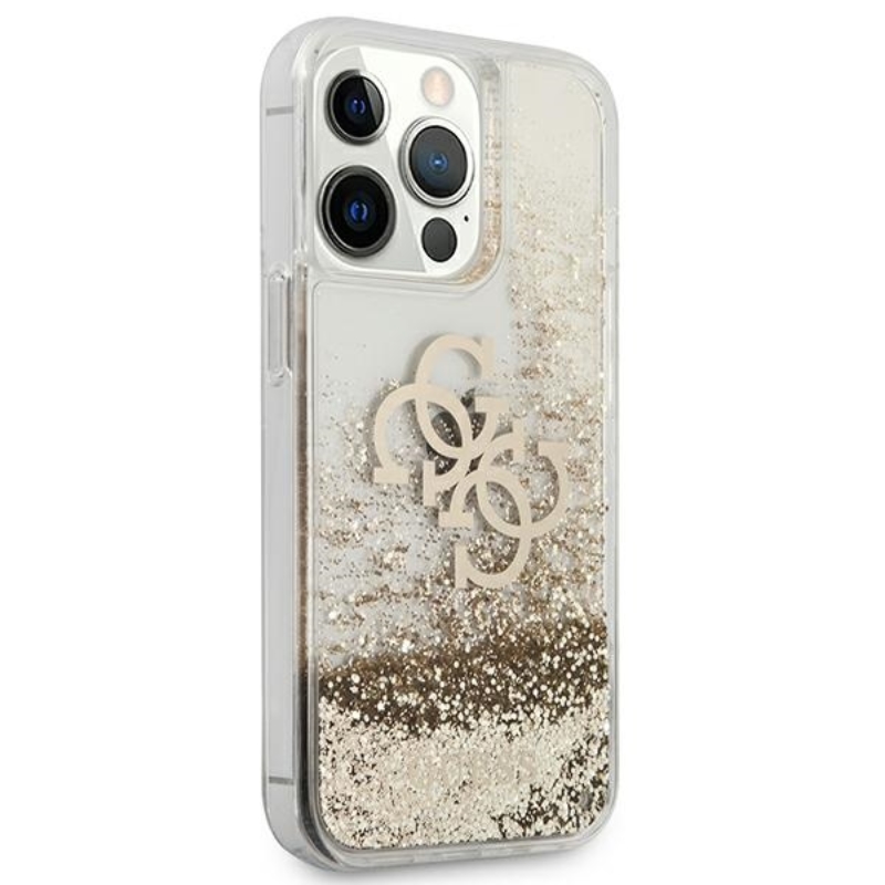 Guess Liquid Glitter 4G Big Logo - Etui iPhone 13 Pro Max (złoty)