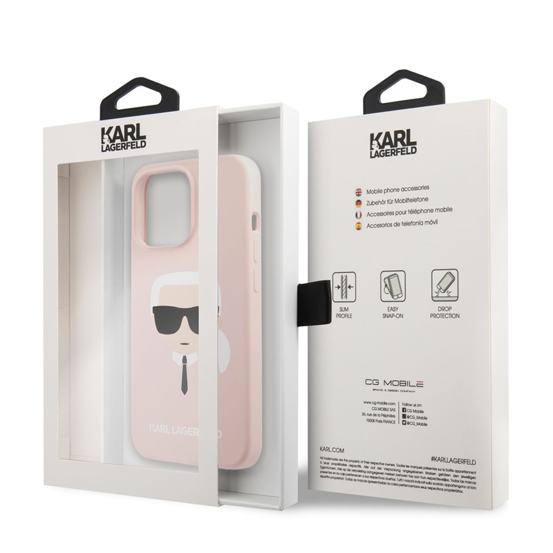 Karl Lagerfeld Silicone Ikonik Karl`s Head - Etui iPhone 13 (różowy)