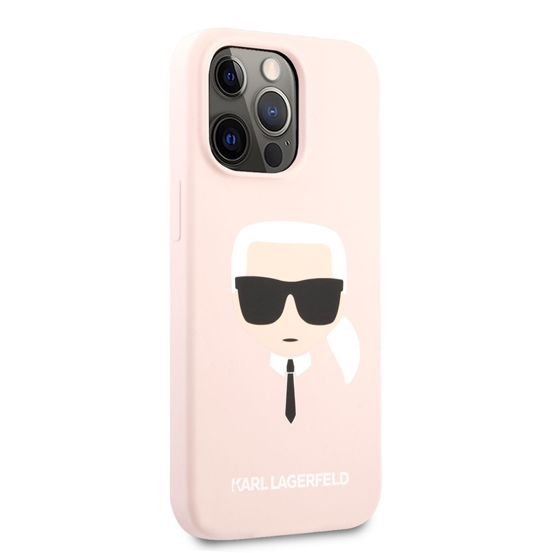 Karl Lagerfeld Silicone Ikonik Karl`s Head - Etui iPhone 13 Mini (różowy)