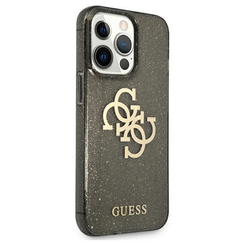 Guess Glitter 4G Big Logo - Etui iPhone 13 Pro Max (czarny)