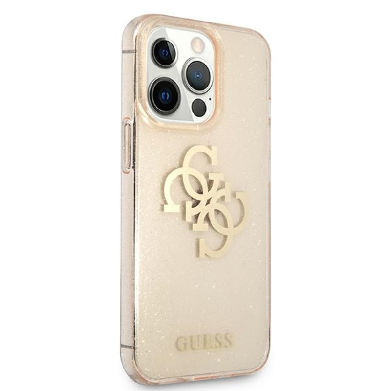 Guess Glitter 4G Big Logo - Etui iPhone 13 Pro Max (złoty)