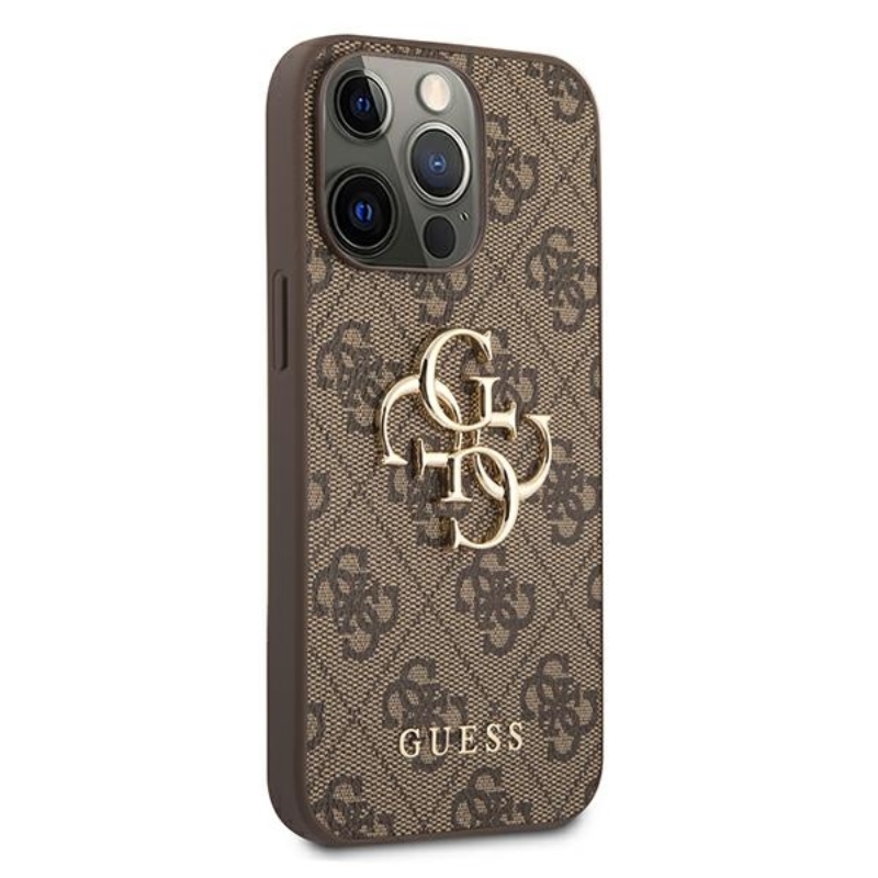 Guess 4G Big Metal Logo - Etui iPhone 13 Pro Max (brązowy)