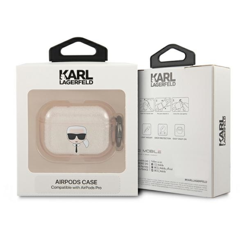 Karl Lagerfeld Karl Head Glitter - Etui Airpods Pro (złoty)