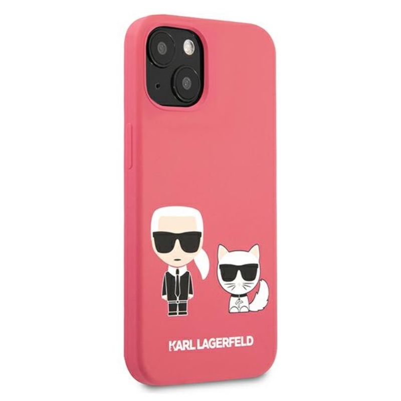 Karl Lagerfeld Silicone Karl & Choupette - Etui iPhone 13 mini (fuksja)