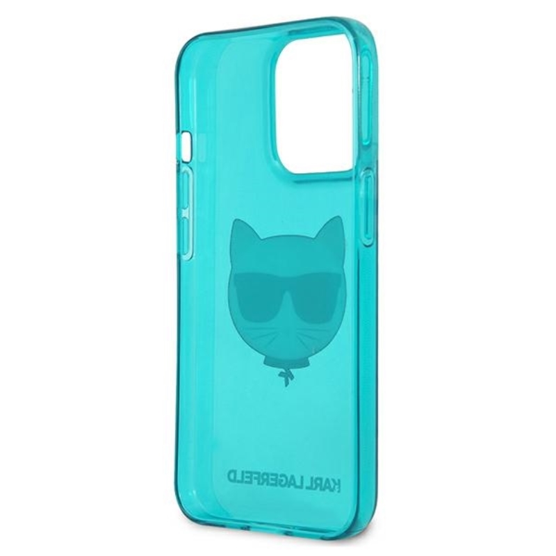 Karl Lagerfeld Choupette Head - Etui iPhone 13 Pro Max (fluo niebieski)