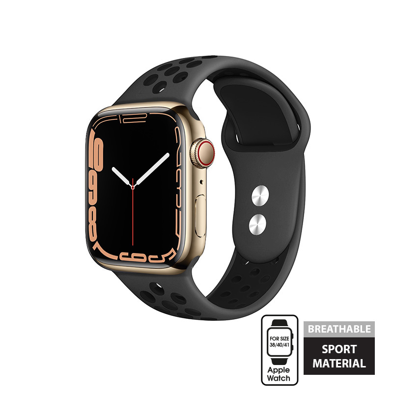 Crong Duo Sport - Pasek do Apple Watch 38/40/41 mm (szary/czarny)