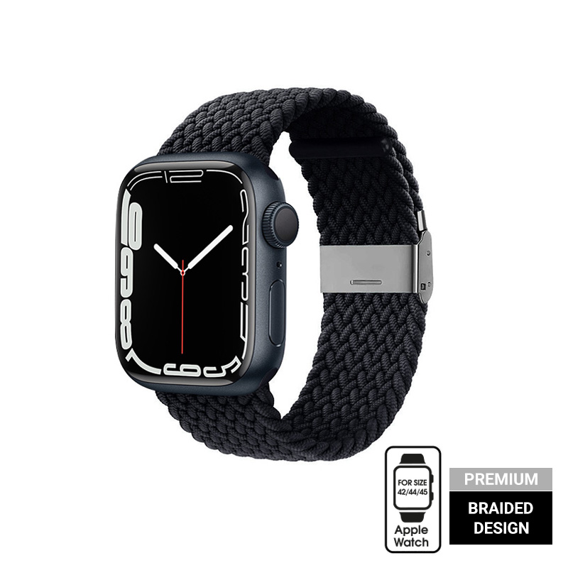 Crong Wave Band – Pleciony pasek do Apple Watch 42/44/45/49 mm (grafitowy)