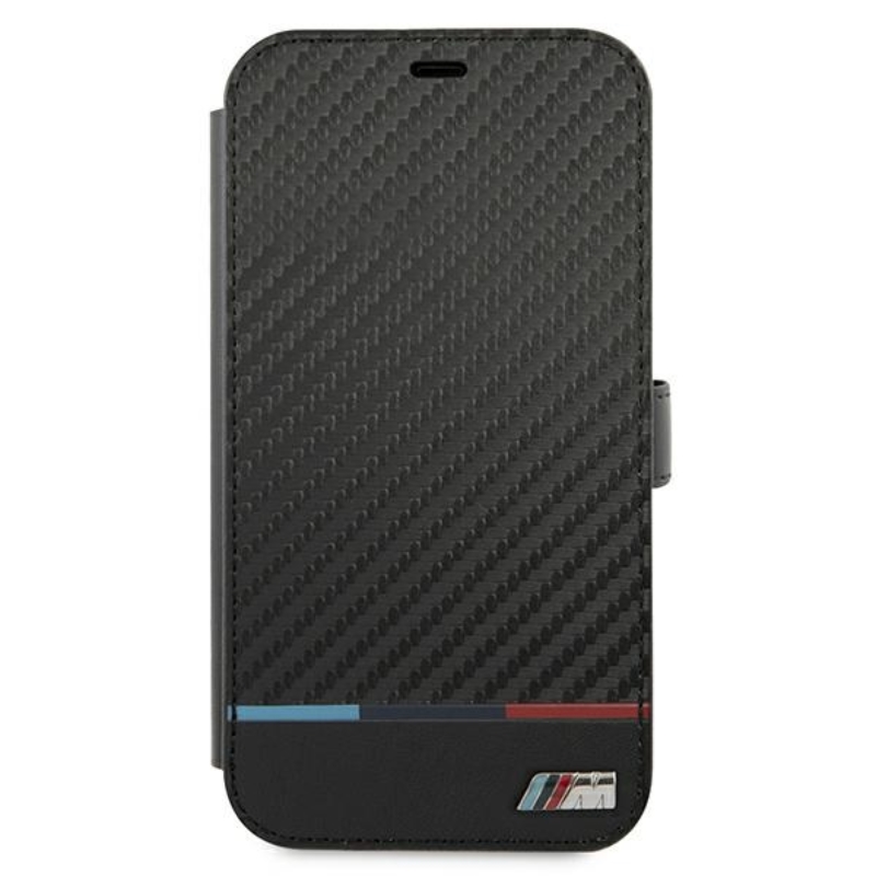 BMW Booktype M Carbon Stripe - Etui iPhone 13 Pro Max (czarny)