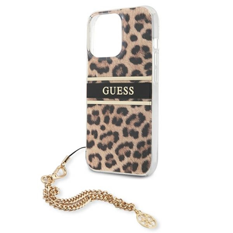 Guess Leopard Gold Chain - Etui iPhone 13 Pro Max