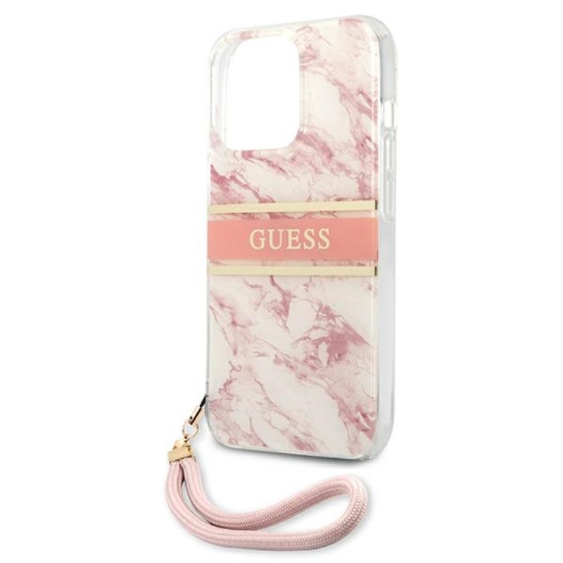 Guess Marble Strap - Etui iPhone 13 Pro Max (różowy)