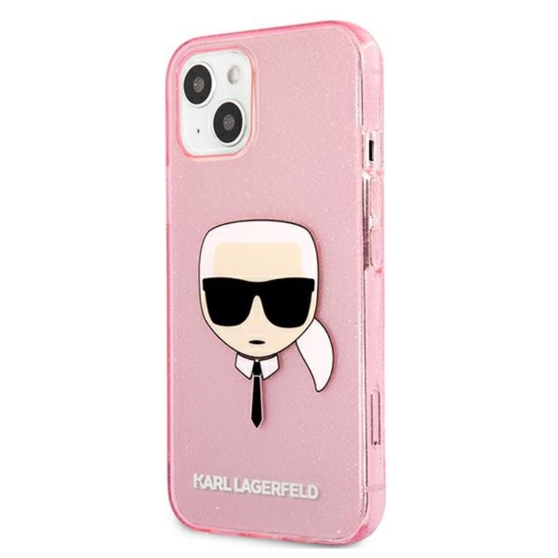 Karl Lagerfeld Karl’s Head Glitter - Etui iPhone 13 (różowy)