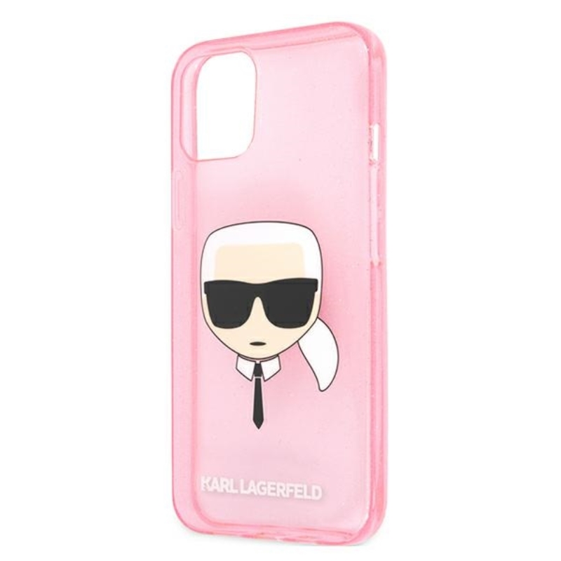 Karl Lagerfeld Karl’s Head Glitter - Etui iPhone 13 (różowy)