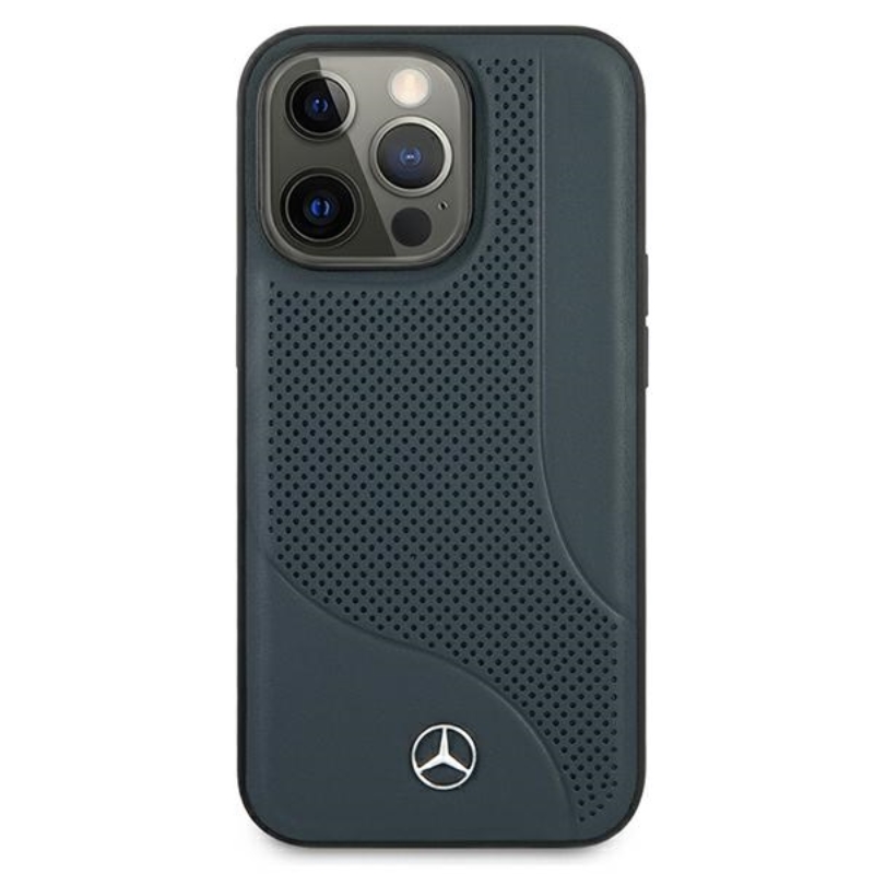 Mercedes Leather Perforated Area - Etui iPhone 13 Pro Max (granatowy)