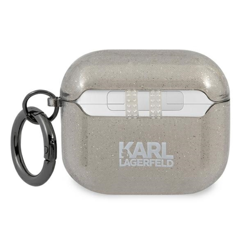 Karl Lagerfeld Choupette Head Glitter - Etui AirPods 3 (czarny)