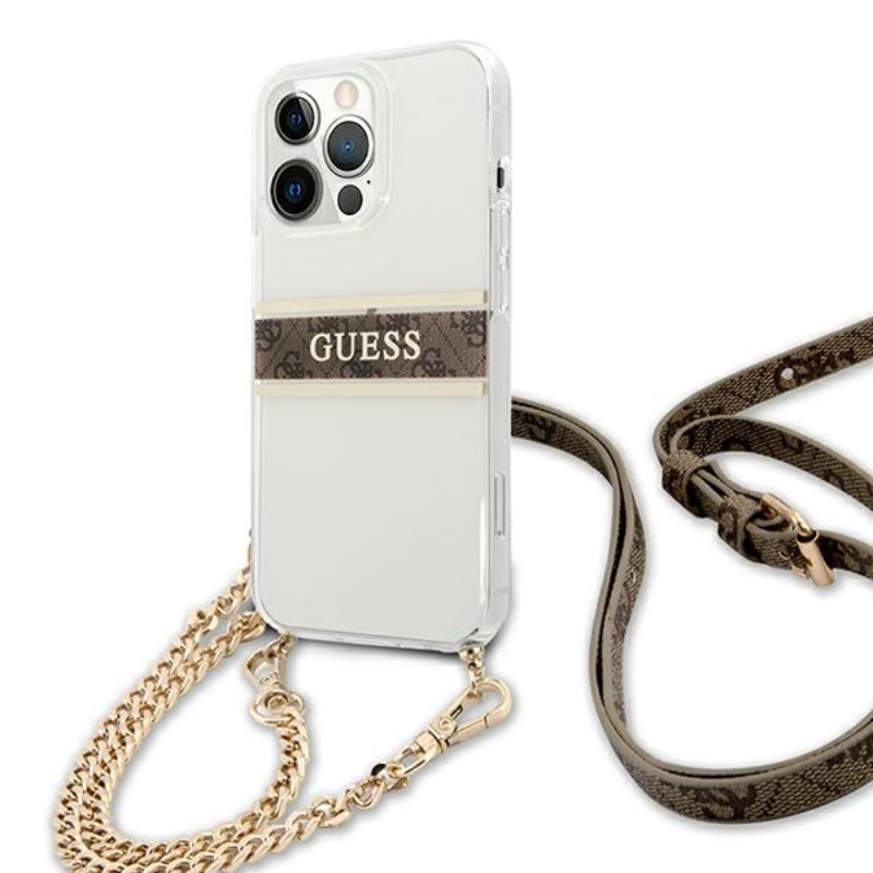 Guess 4G Gold Stripe Crossbody - Etui iPhone 13 Pro