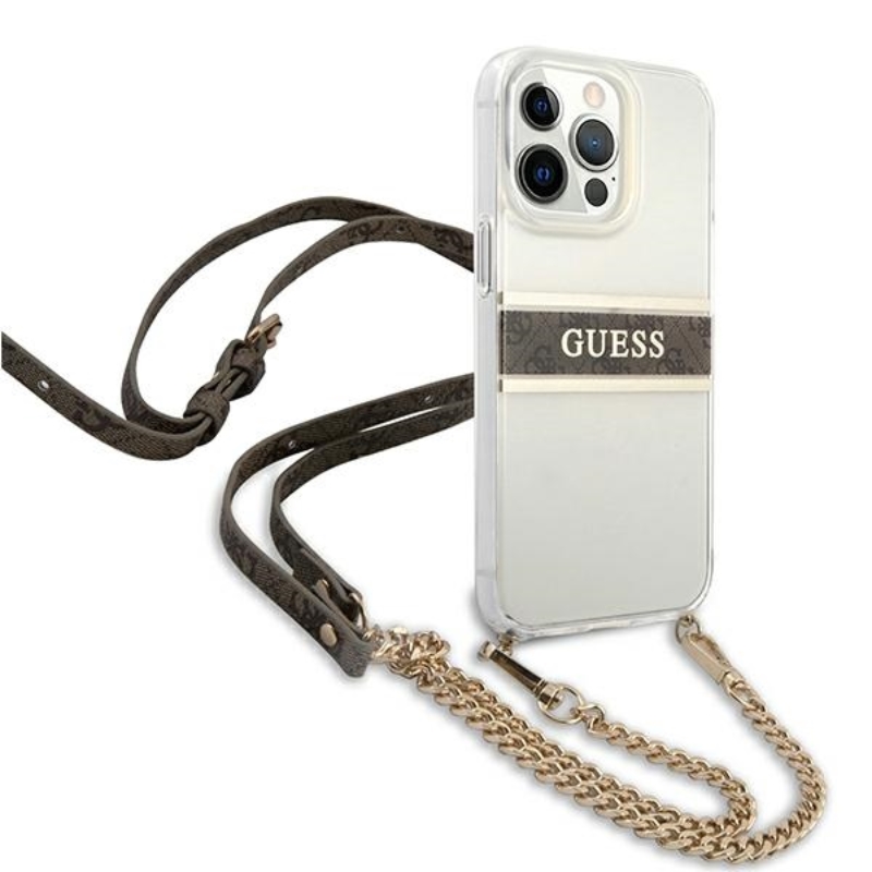 Guess 4G Gold Stripe Crossbody - Etui iPhone 13 Pro