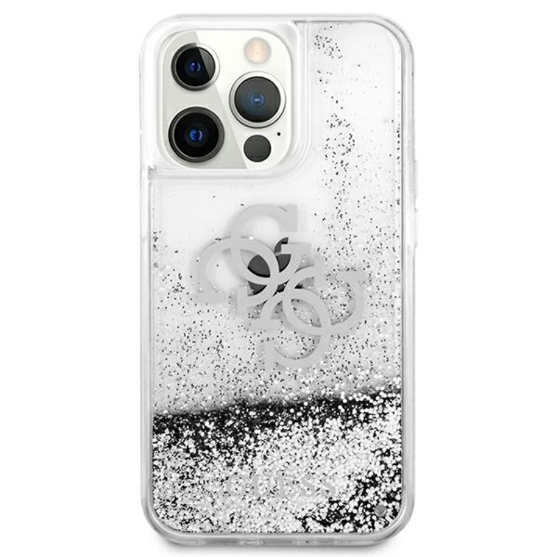 Guess Liquid Glitter 4G Big Logo - Etui iPhone 13 Pro (srebrny)