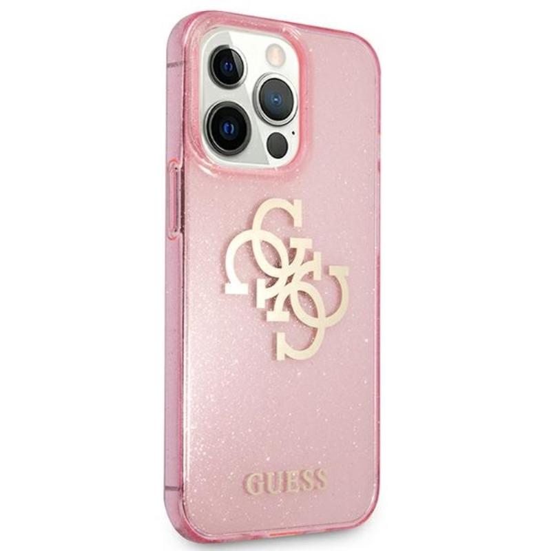 Guess Glitter 4G Big Logo - Etui iPhone 13 Pro Max (różowy)