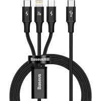Baseus Rapid Series - Kabel  połączeniowy USB-C do Lightning / USB-C / micro USB 20W 1,5m (czarny)