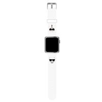 Karl Lagerfeld Silicone Karl & Choupette Heads – Pasek do Apple Watch 42/44/45/49 mm (biały)