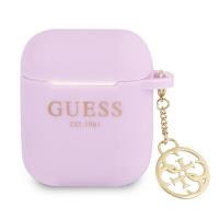 Guess 4G Charms Silicone Case  - Etui AirPods (Purple)