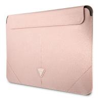 Guess Saffiano Triangle Logo Sleeve - Etui na notebooka 13" / 14" (różowy)