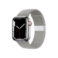 Crong Wave Band – Pleciony pasek do Apple Watch 42/44/45/49 mm (jasny szary)