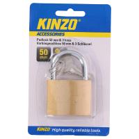 Kinzo - Kłódka mosiężna 50 mm z 3 kluczami