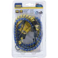 Kinzo - gumy do mocowania bagażu 100 cm 2 szt. (niebieski+żółty)