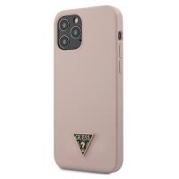 Guess Silicone Triangle Logo - Etui iPhone 12 / iPhone 12 Pro (różowy)