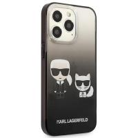 Karl Lagerfeld Gradient Ikonik Karl & Choupette - Etui iPhone 13 Pro (czarny)