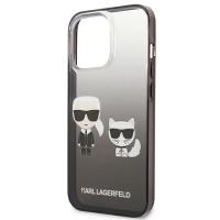 Karl Lagerfeld Gradient Ikonik Karl & Choupette - Etui iPhone 13 Pro (czarny)