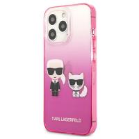 Karl Lagerfeld Gradient Ikonik Karl & Choupette - Etui iPhone 13 Pro (różowy)