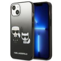 Karl Lagerfeld Gradient Ikonik Karl & Choupette - Etui iPhone 13  mini (czarny)