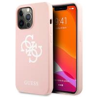 Guess Silicone 4G Big Logo - Etui iPhone 13 Pro (różowy)