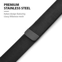 Crong Milano Steel - Pasek ze stali nierdzewnej do Apple Watch 42/44/45/49 mm (czarny)