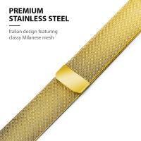 Crong Milano Steel - Pasek ze stali nierdzewnej do Apple Watch 42/44/45/49 mm (złoty)