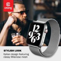 Crong Milano Steel - Pasek ze stali nierdzewnej do Apple Watch 38/40/41 mm (srebrny)